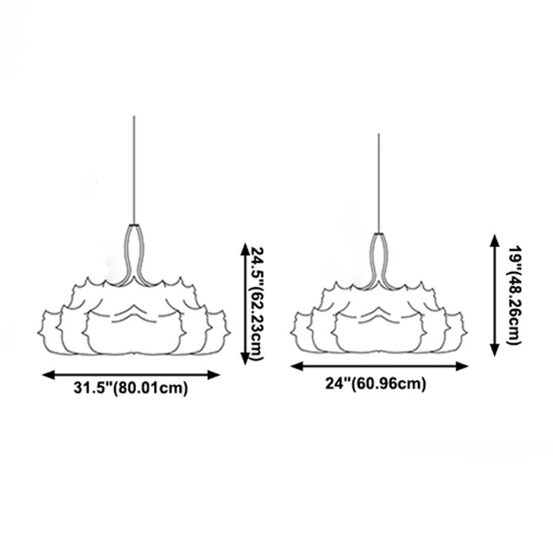Stoff weiß Suspension Anhängerlampe Moderner Stil einzigartiger 1-Licht-Tropfen Anhänger