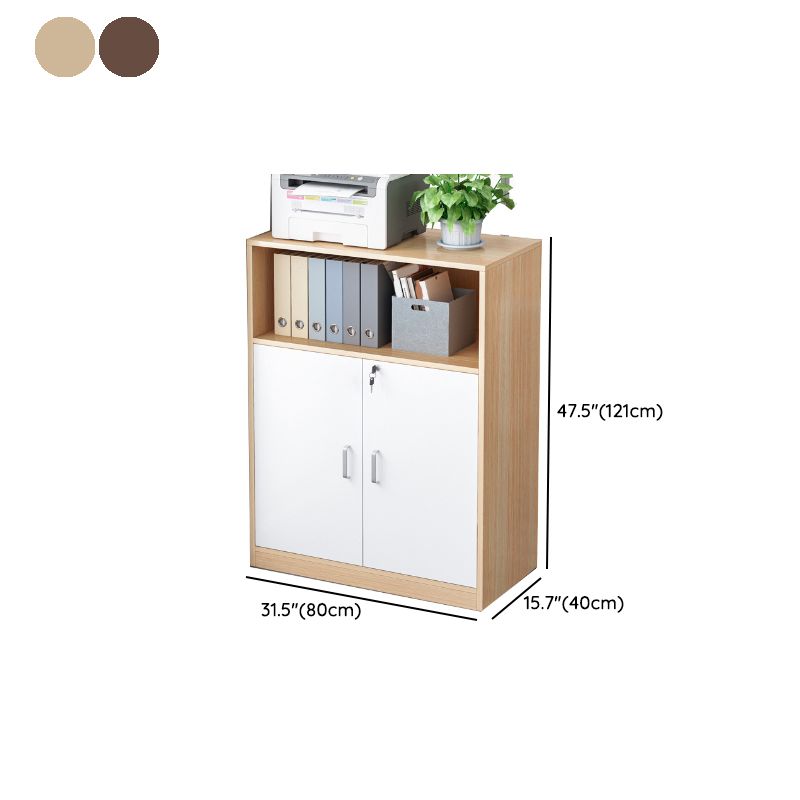 Modern Storage File Cabinet Wooden Frame Key Locking Filing Cabinet