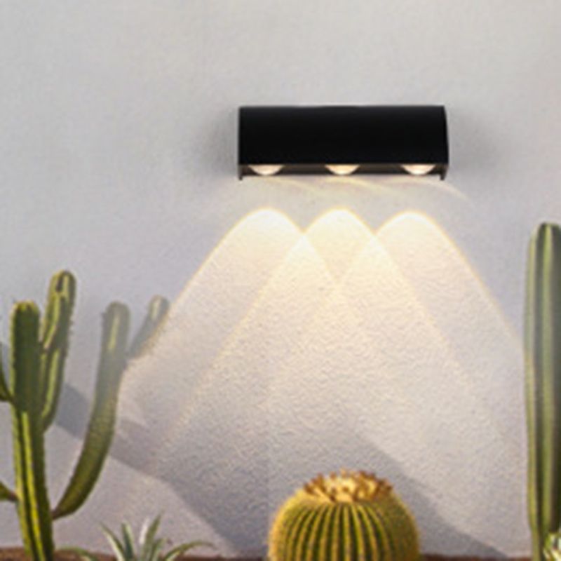 Moderne LED-spoelmontage Wand SCONCE Zwart kwartcilinder wandlamp met metalen schaduw