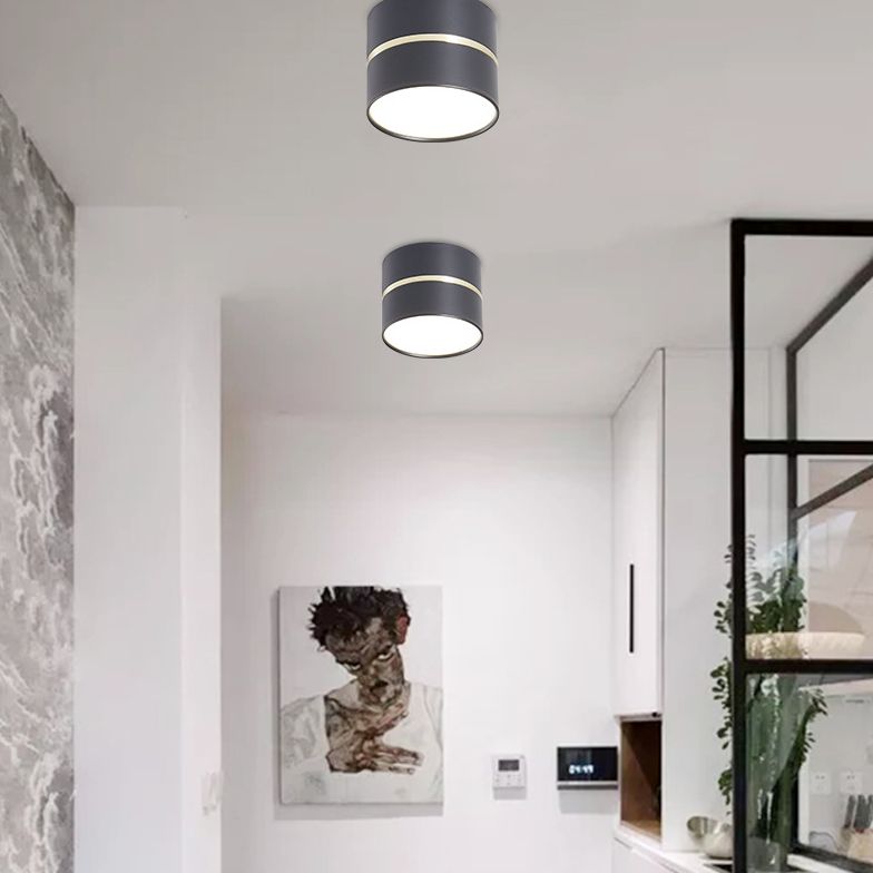 Modern Minimalist Metal Flush Mount Plafond Lamp Cilinder Shape LED Flush Mount Lighting voor slaapkamer