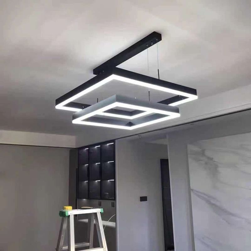 Luz de luz colgante cuadrada luces colgantes de metal modernas