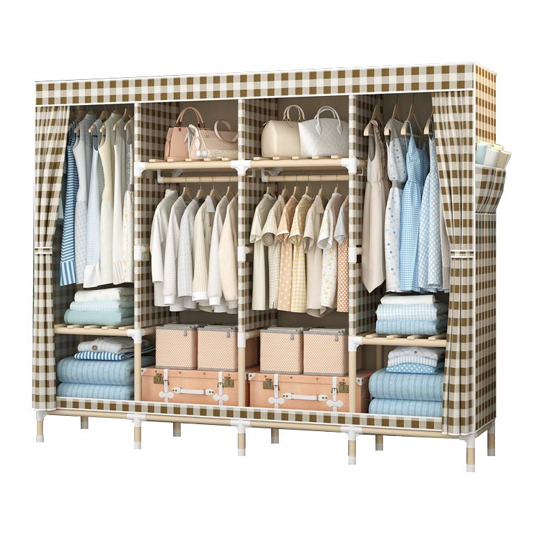 Contemporary Style Wardrobe Solid Wood Wardrobe Closet with Legs