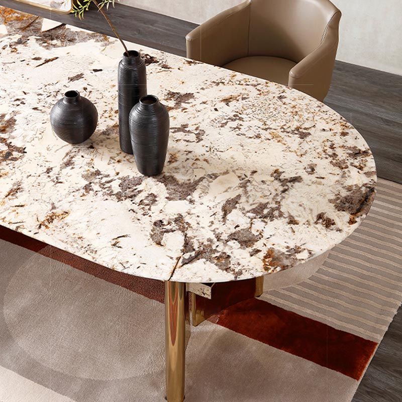 Traditional Luxury Dining Table Marble Oval Dining Table for Home