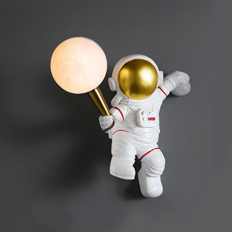 Kinderen Astronaut -vormige wandlampjes Slaapkamer Wandbevestiging Lichtmontage