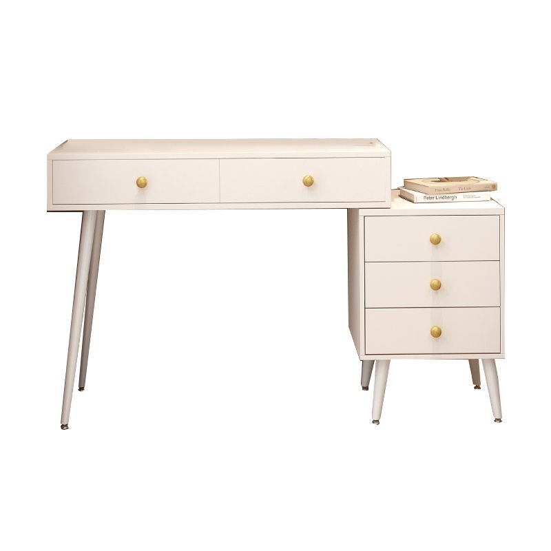 Modern White Solid Wood Makeup Vanity Desk Bedroom Vanity Dressing Table Set