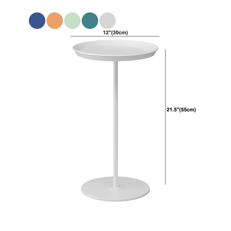 Minimalist Round Corner Table Tray Top Pedestal Sofa Side Table