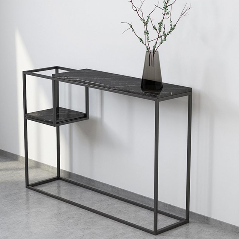 Stone Modern Console Table with Shelf, 31.49 inch Frame Console Table