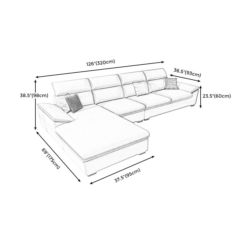 Pillow Top Arms Stain-Resistant Soft Modular Sectionals with Reversible Chaise