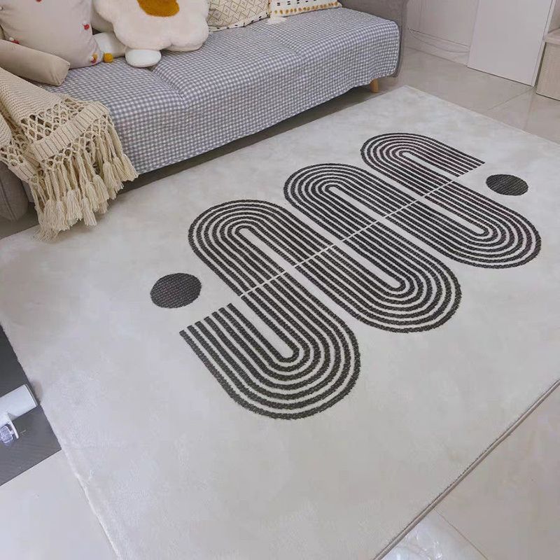 Abstract Painting Living Room Rug Color Block Carpet Polyester Washable Area Rug