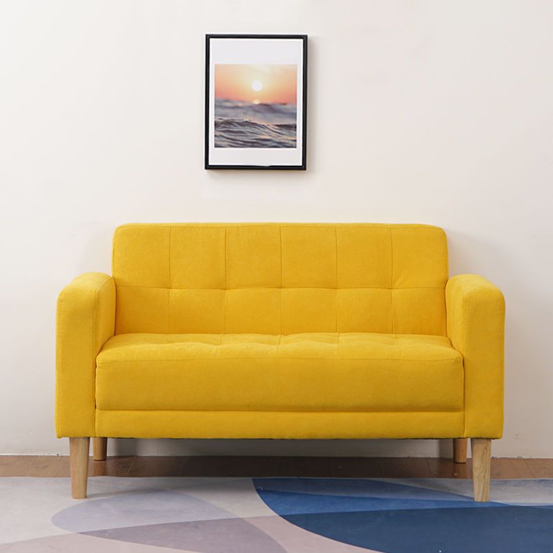 Contemporary Biscuit Back Standard Square Arm Stationary Sofa