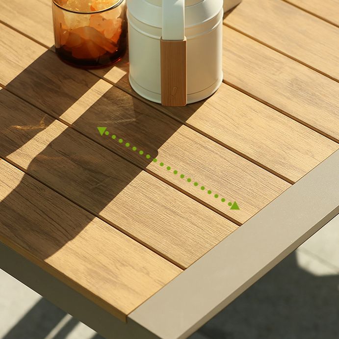 Modern 1/2/3/5/7 Pieces Metal Dining Set Wood Dining Table Set for Outdoor