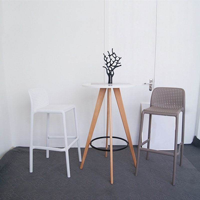 Nordic Macron Barhocker, Kunststoff, 4 Beine, Barhocker für Wohnzimmer, 4er-Set