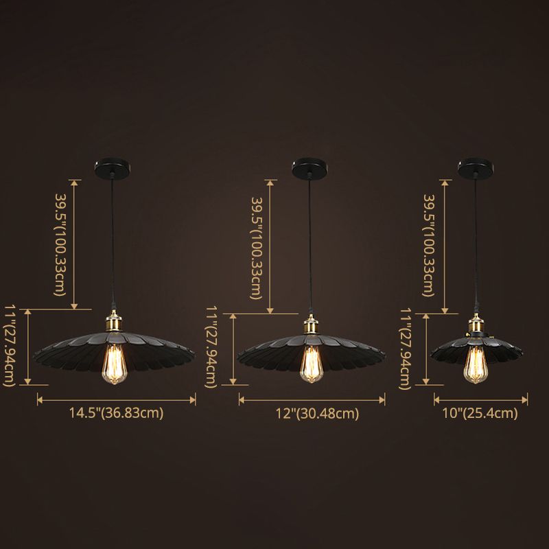 Zwart single hanger licht in industrieel retro -stijl smeedijzeren hangend licht voor coffeeshop