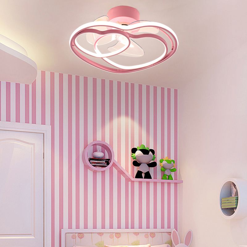 Simple Ceiling Fan Light Modern Multi-Light LED Ceiling Mount Lamp for Bedroom