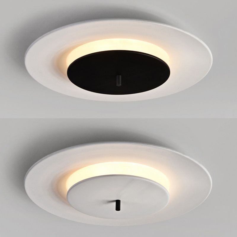 Plafonnier LED rond en acrylique de style moderne – encastré en aluminium macaron pour chambre à coucher