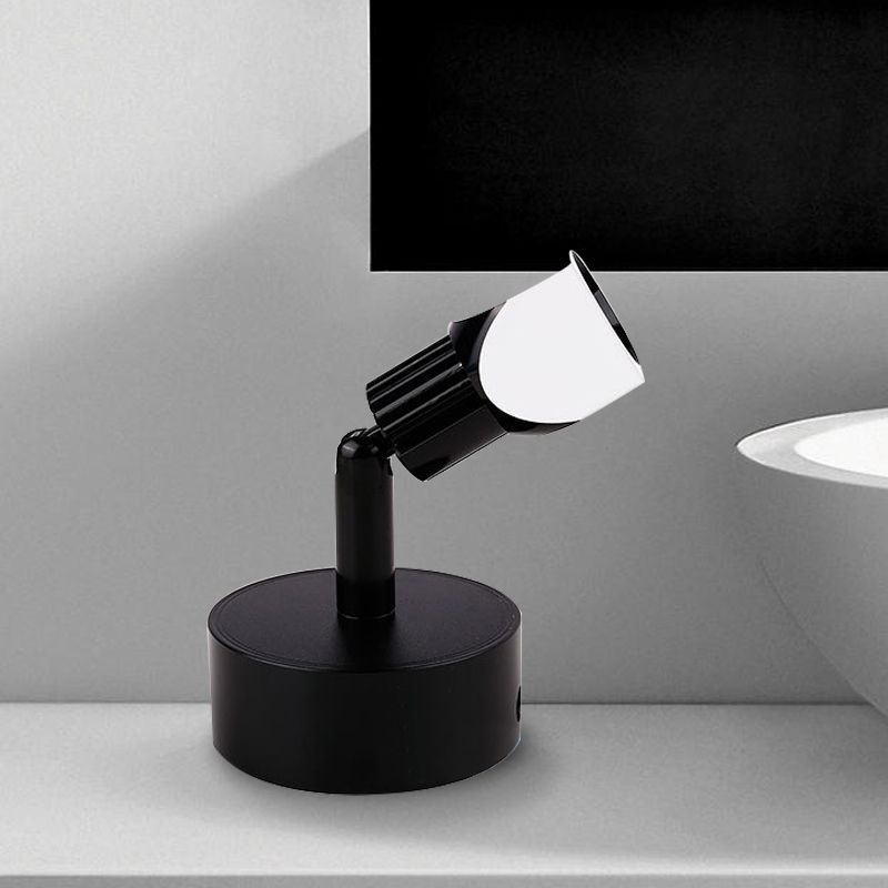 Lámpara de pared Black/White de estilo contemporáneo de aluminio Mini Spotlight con/sin interruptor en iluminación blanca/cálida