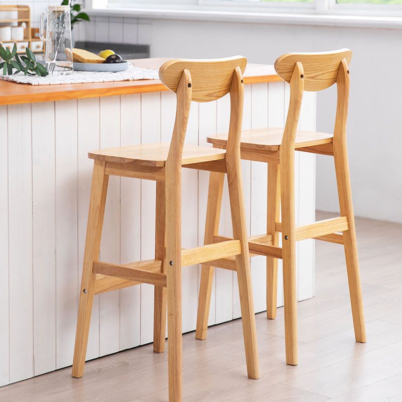 Scandinavian Solid Wood Home 28-inch Stool Matte Finish Footrest Barstool