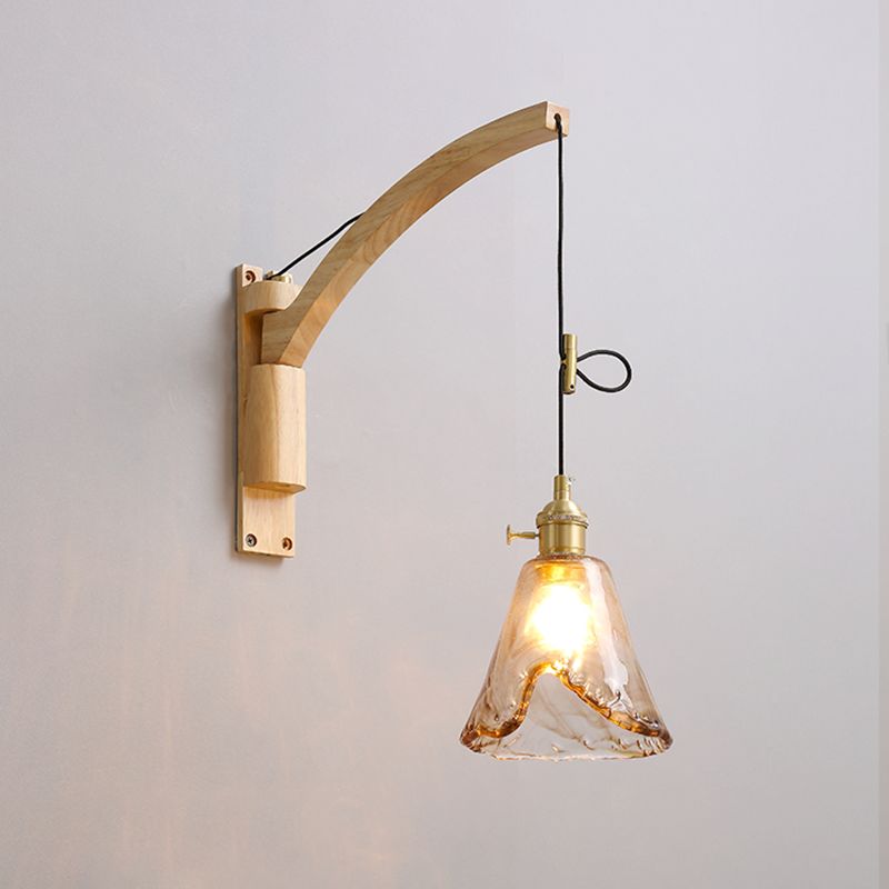 Wood Wall Sconce Light Modern Creative Wall Light for Bedroom