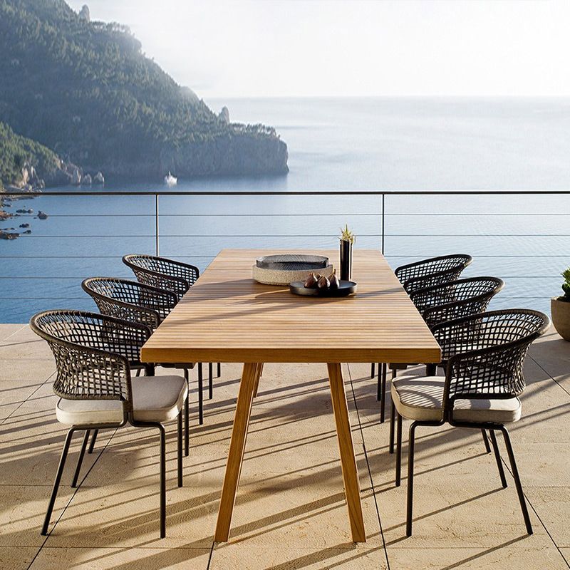 Bohemian Style Wood Dining Table Set 1/4/7/10 Pieces Dining Table Set for Outdoor