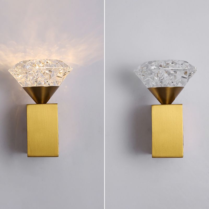 Modern Bath Vanity Lighting Acrylic Black/Golden Wall Light for Bathroom