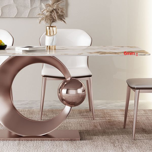 Luxurious Sintered Stone Top Dining Set Rectangle 1/4/5/7/9 Pieces Dining Room Table Set