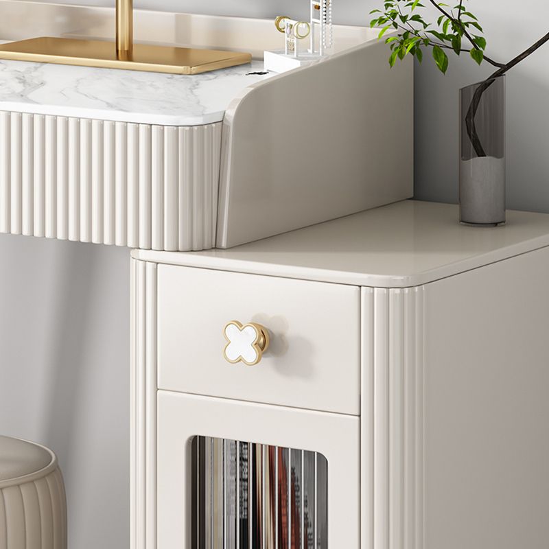 Contemporary Vanity Dressing Table Slate Top Vanity Makeup Table Set