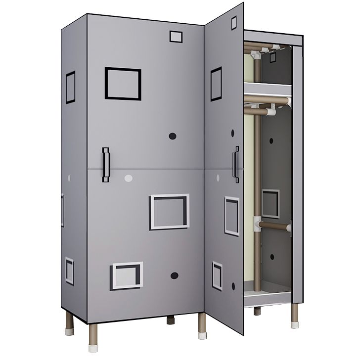 Foldable Freestanding Wardrobe Metal Frame Multifunctional Wardrobe for Bedroom
