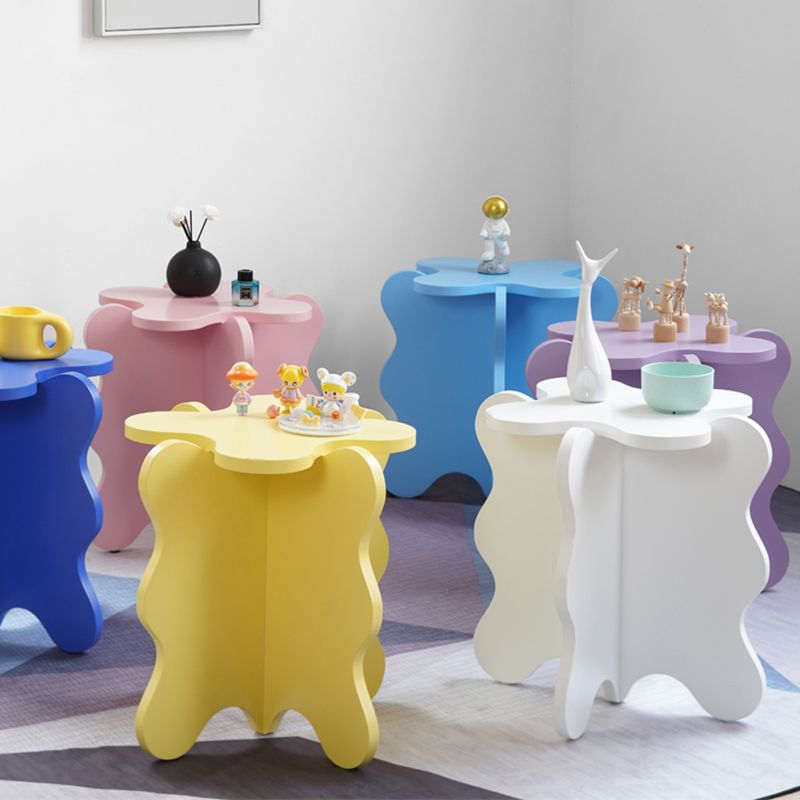 Scandinavian Wooden Coffee Table Free Form Pedestal Cocktail Table Set for Home