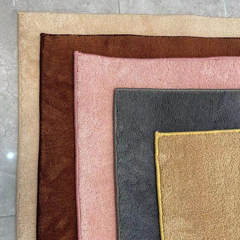 Pink Casual Rug Polyester Solid Color Rug Stain Resistant Rug for Living Room