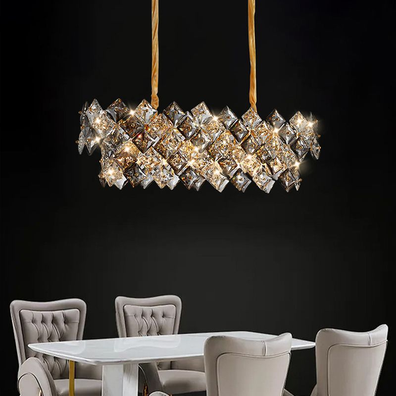 Modern Dining Pendant Lamp Fixture Kitchen Dining Room Crystal Hanging Lamp