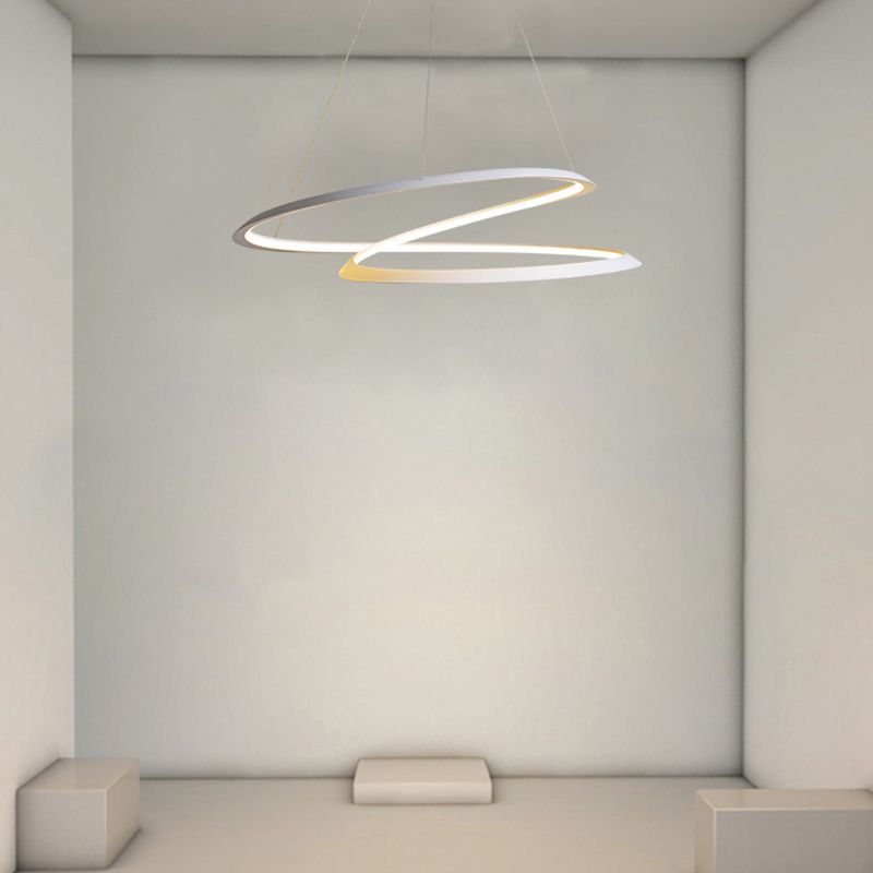 Lámpara de sombra retorcida lámpara de metal moderno 1 colgante de 1 luces