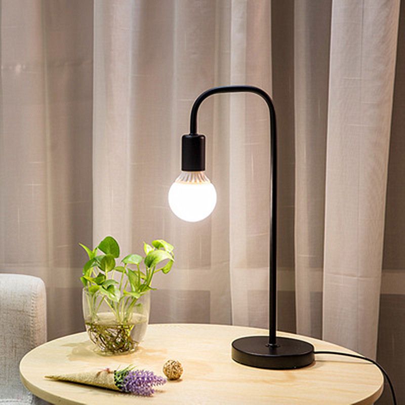 No Shade Design Table Light Simplicity Metal Single-Bulb Bedroom Night Stand Light