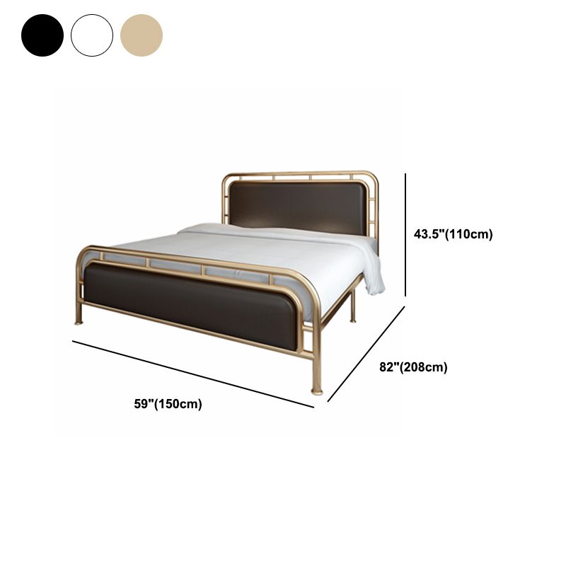 Glam Open-Frame Bed Metal and Upholstered Standard Bed, 43.3" Tall