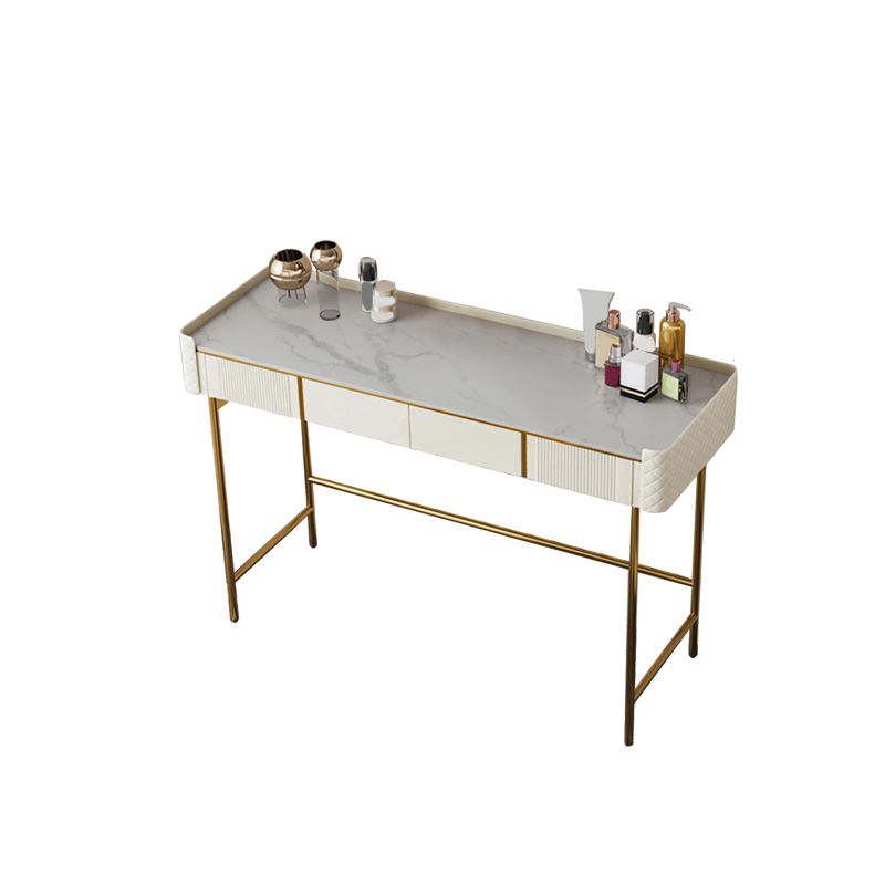 Stone Makeup Counter 14.96" Wide Solid Wood Vanity Tables with Storage Drawers