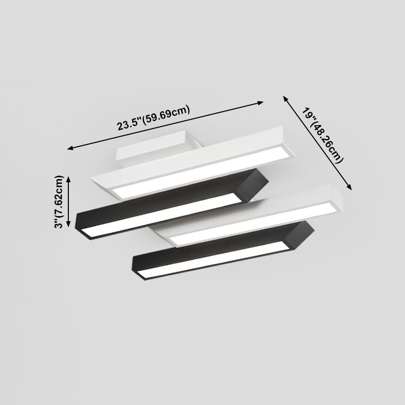 Luminaire de plafond encastré à plusieurs têtes, plafonnier LED contemporain