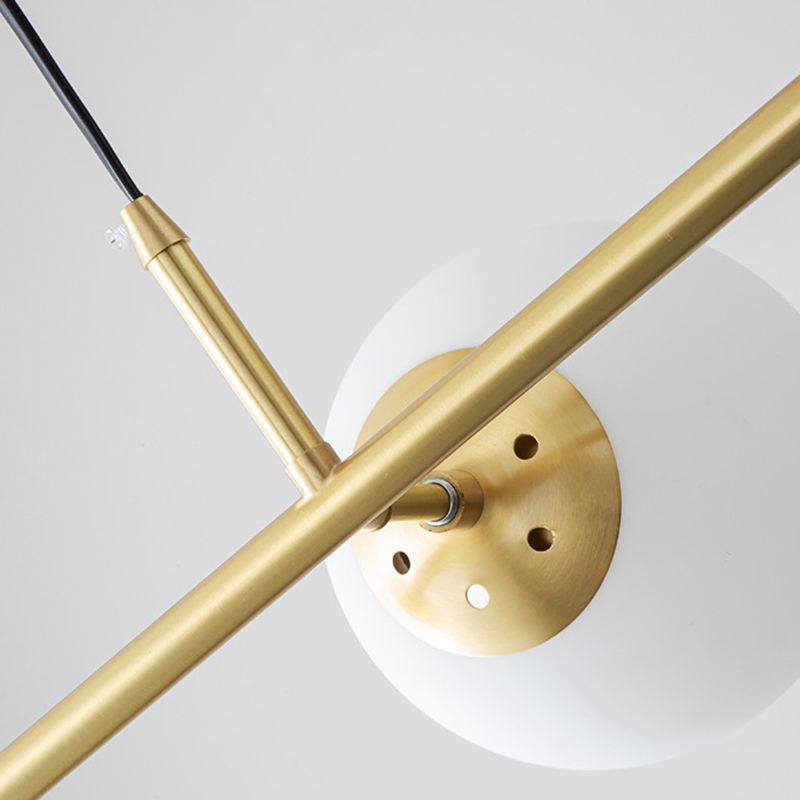 5/6-Light Metal Kitchen Island Lighting Modern Linear Ceiling Light in Gold