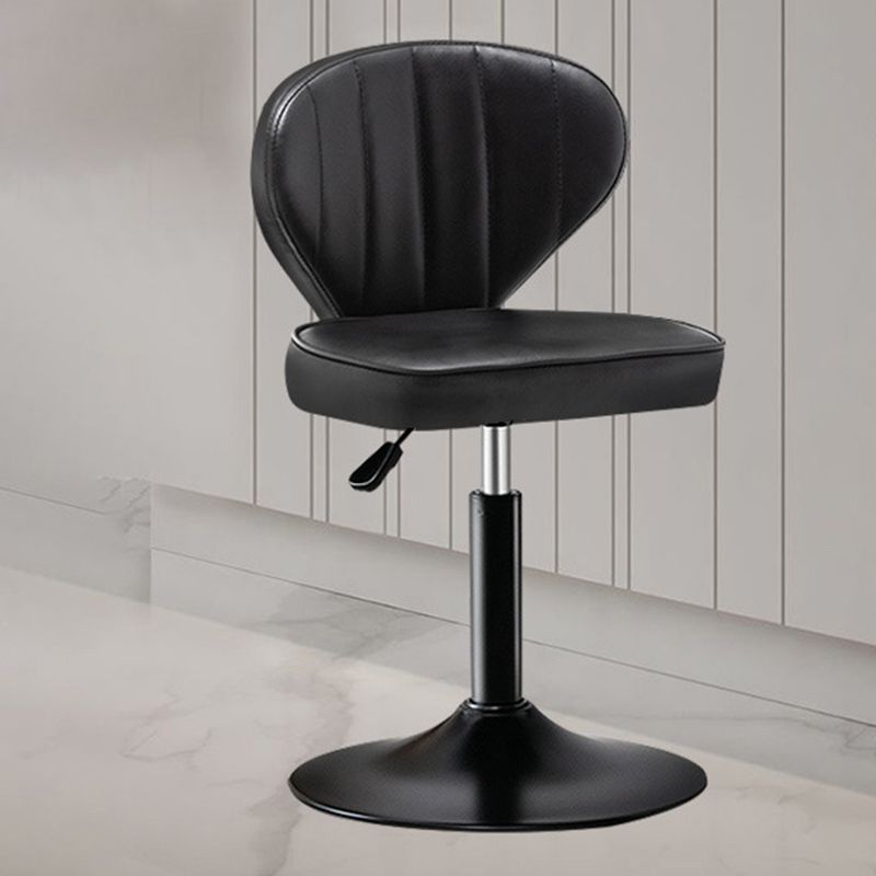 Home Swivel Adjustable Height Stool Modern Matte Finish Leather Barstool