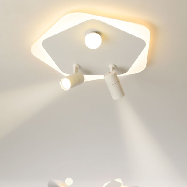 Lampe plate géométrique nouveau style moderne fer LED lampe plate avec 2 spots