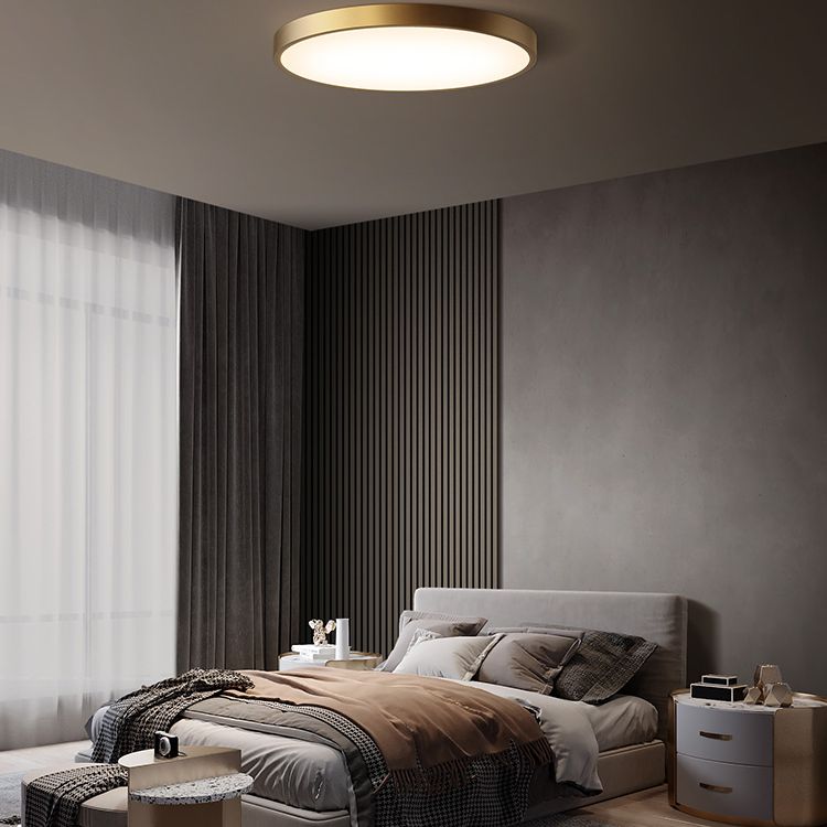Minimalisme LED Plafond Opgezette Licht Cirkel Metaal Flush Mount Lamp voor Slaapkamer