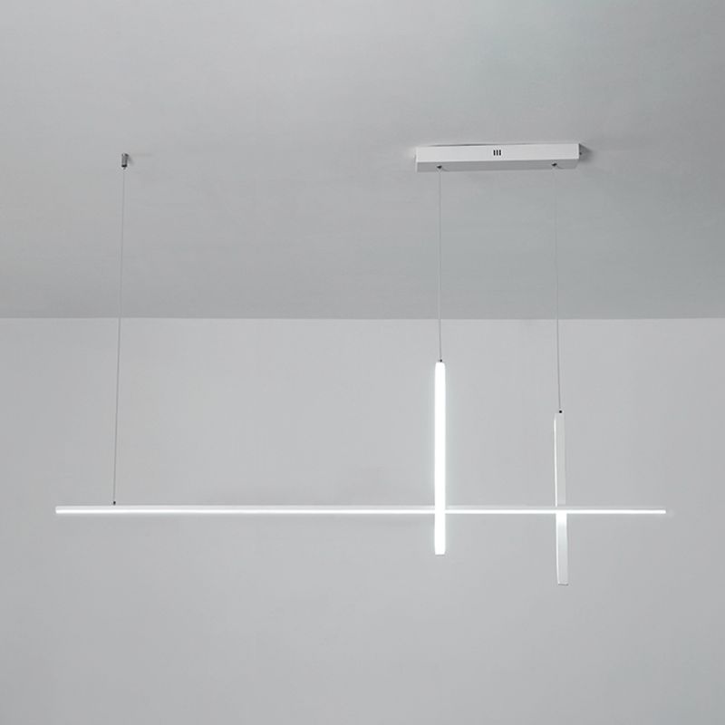 Simple Style Adjustable Length Hanging Lamp 3-Light Island Light Fixture for Kitchen