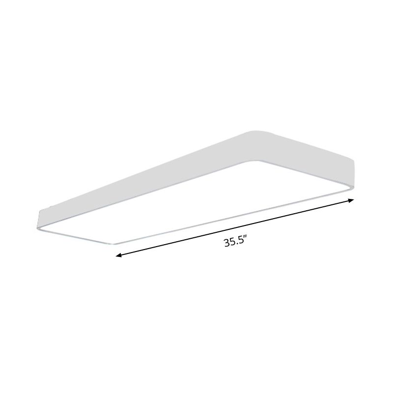 23.5"/23.5"/47" Wide Rectangular Metal Flush Mount Simplicity Led Flush Ceiling Lamp Fixture with Acrylic Diffuser