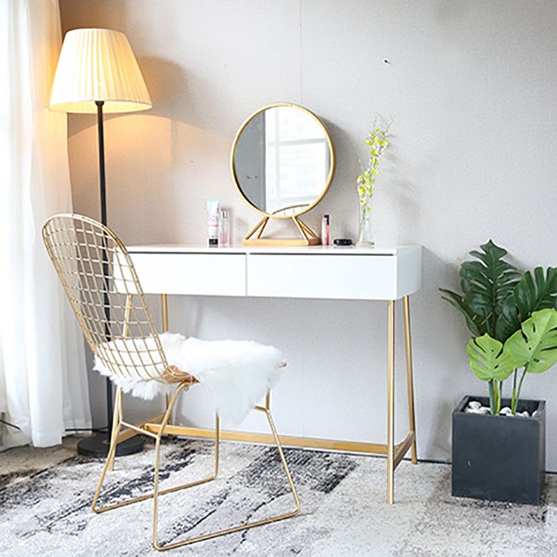 15.74" Wide Makeup Vanity Desk Bright White Vanity Tables with 2 Storage Drawers