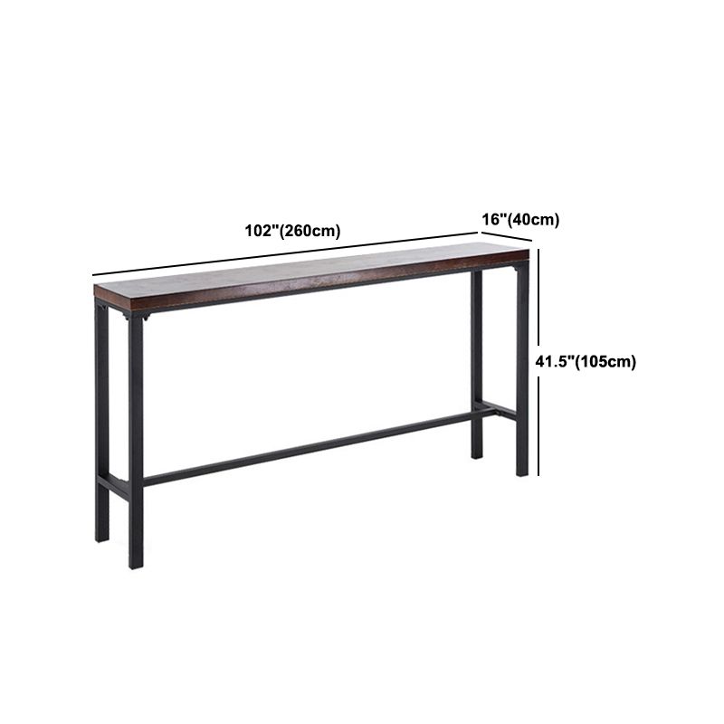 Glam Footrest Bar Wine Table Rectangle Trestle Solid Wood Cocktail Bar Table