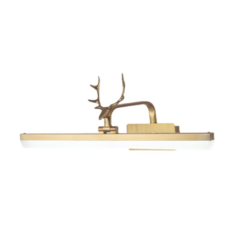 Linear Metal Wall Sconce Modern Style 1-Light Mirror Wall Mount Light Fixture