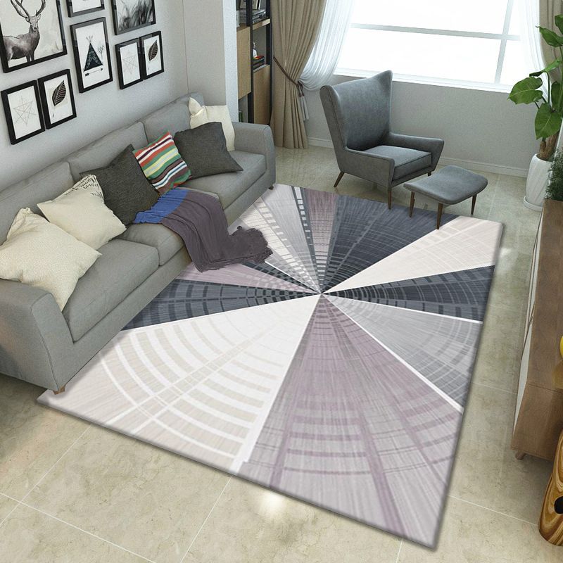 Multicolor Geometrical Color Block Rug Polyester Nordic Rug Pet Friendly Anti-Slip Washable Rug for Great Room