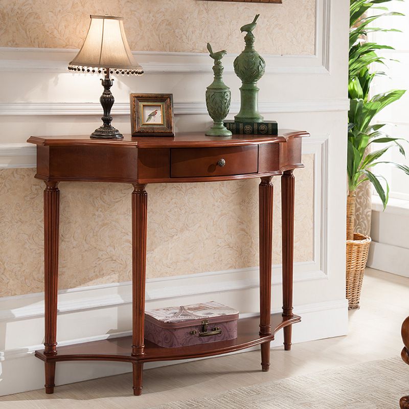 Victorian Rubber Wood End Table Freeform Console Table for Hall