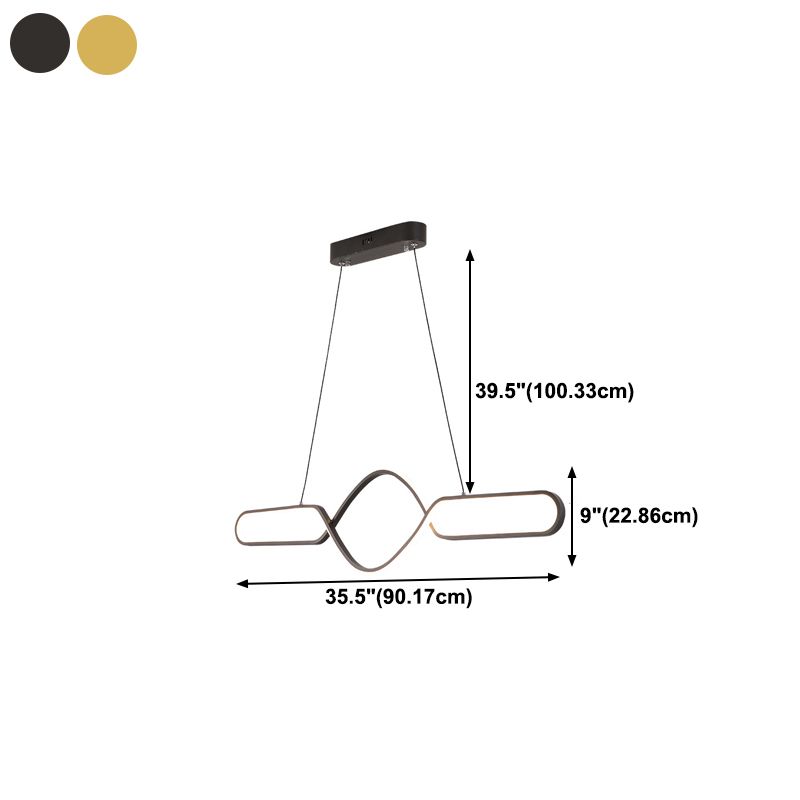 Linear Shape Island Pendant Contemporary Style Metal 1 Light Pendant Lighting Fixture