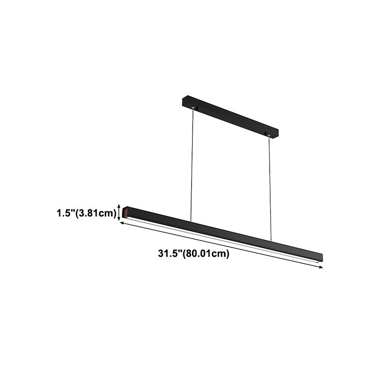 Rectangular Shape Island Pendant Modern Style Metal 1 Light Island Light for Living Room