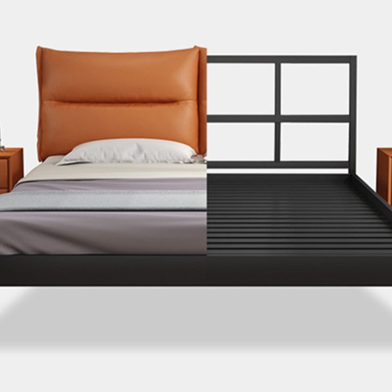 78.74-Inch L Iron Bed Frame Contemporary Black/White Wire-Grid Bed, Mattress Not Included