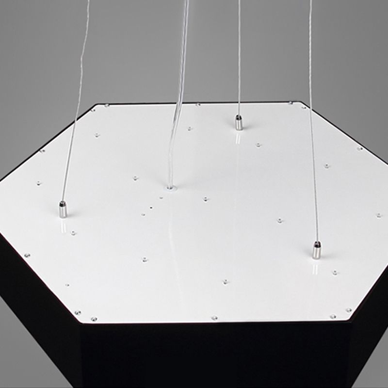Lustre en forme de géométrie moderne en fer, 1 lumière vers le bas, éclairage suspendu pour le bureau